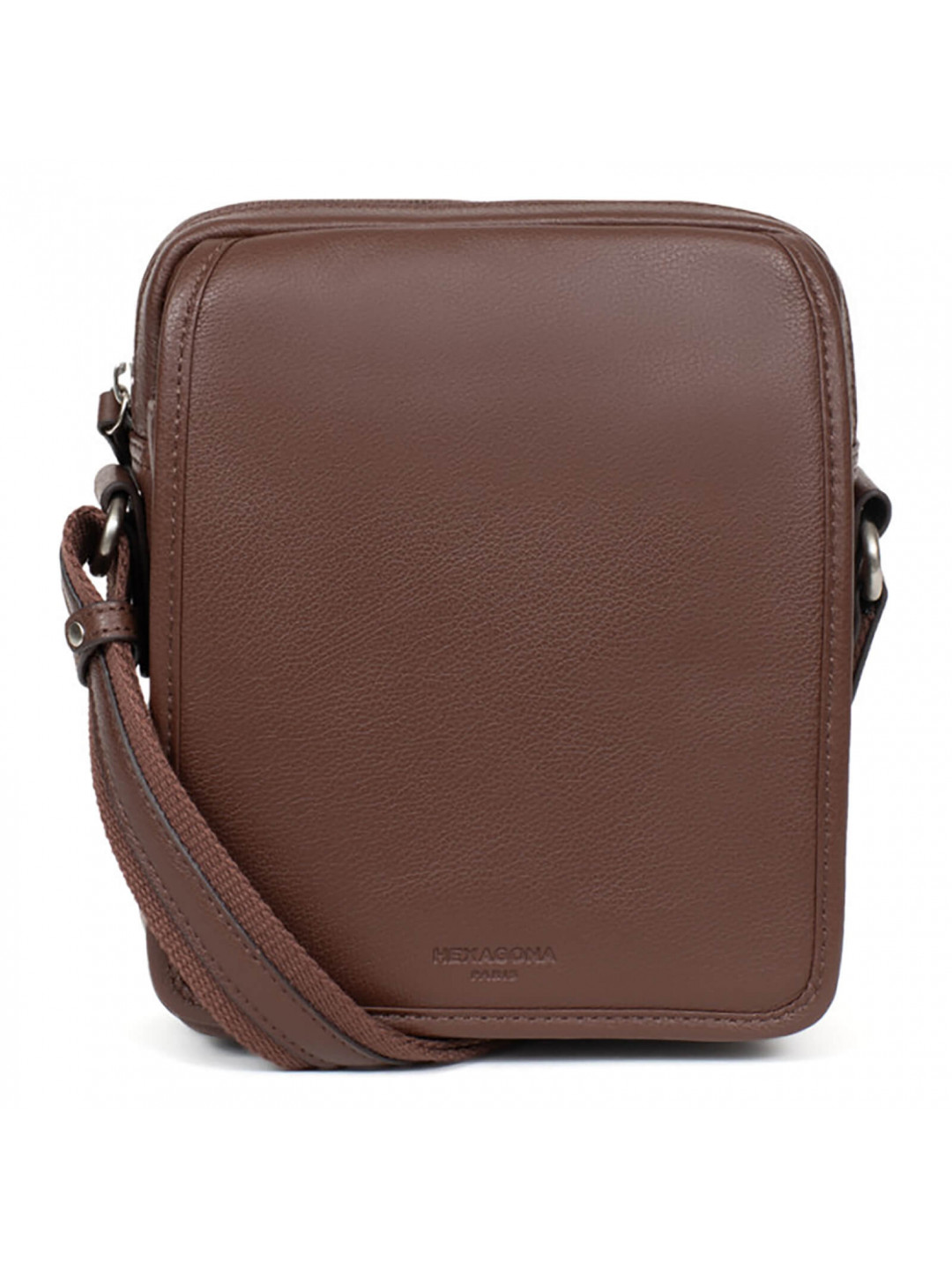 Pánská kožená taška přes rameno Hexagona Jalbert – hnědá